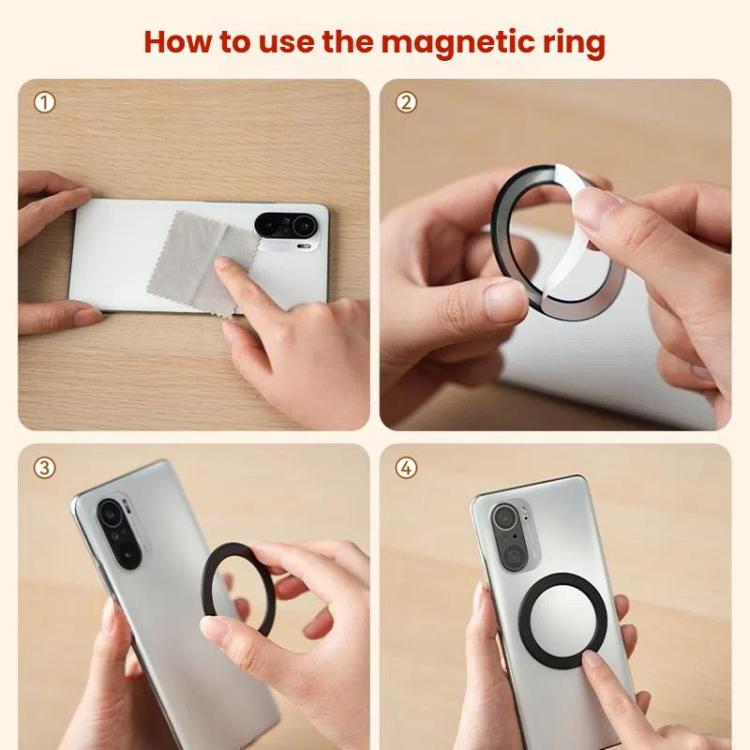 TELESIN MagSafe Suction Cup Mobile Phone Holder Mirror Glass Selfie Mount Portable Silicone Ring Holder(White) - Ring Holder by TELESIN | Online Shopping UK | buy2fix