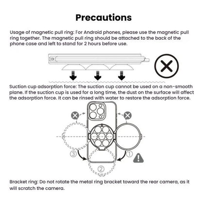 TELESIN MagSafe Suction Cup Mobile Phone Holder Mirror Glass Selfie Mount Portable Silicone Ring Holder(White) - Ring Holder by TELESIN | Online Shopping UK | buy2fix