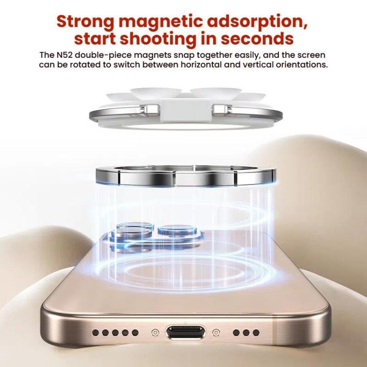 TELESIN MagSafe Suction Cup Mobile Phone Holder Mirror Glass Selfie Mount Portable Silicone Ring Holder(White) - Ring Holder by TELESIN | Online Shopping UK | buy2fix