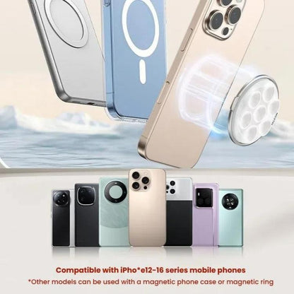 TELESIN MagSafe Suction Cup Mobile Phone Holder Mirror Glass Selfie Mount Portable Silicone Ring Holder(White) - Ring Holder by TELESIN | Online Shopping UK | buy2fix