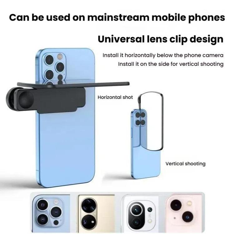 Mobile Phone Reflection Photo Clip Holder Adjustable Angle Mirror Clip Phone Reflector Selfie Artifact, Color: With Remote Control Black - Others Accessories by buy2fix | Online Shopping UK | buy2fix