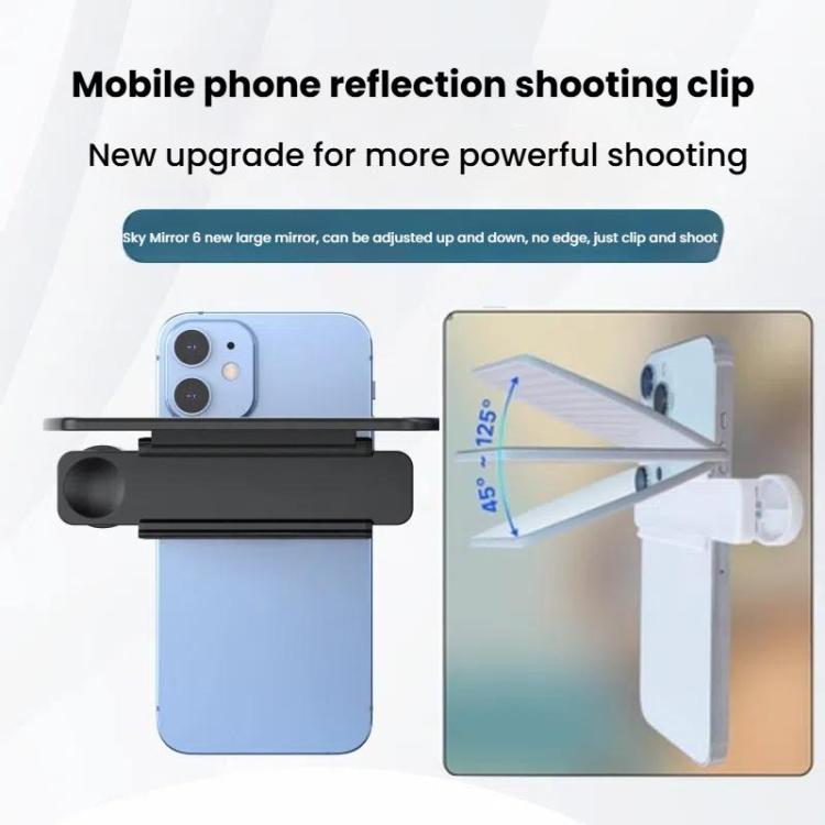 Mobile Phone Reflection Photo Clip Holder Adjustable Angle Mirror Clip Phone Reflector Selfie Artifact, Color: White - Others Accessories by buy2fix | Online Shopping UK | buy2fix