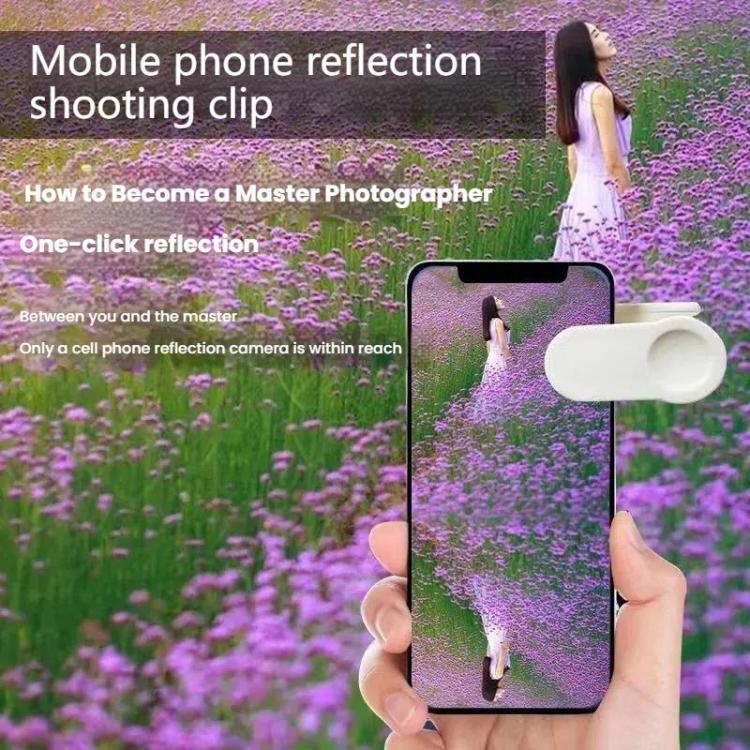Mobile Phone Reflection Photo Clip Holder Adjustable Angle Mirror Clip Phone Reflector Selfie Artifact, Color: White - Others Accessories by buy2fix | Online Shopping UK | buy2fix