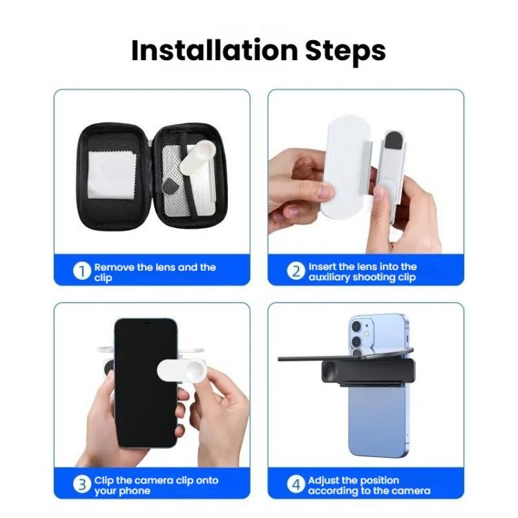Mobile Phone Reflection Photo Clip Holder Adjustable Angle Mirror Clip Phone Reflector Selfie Artifact, Color: With Remote Control White - Others Accessories by buy2fix | Online Shopping UK | buy2fix