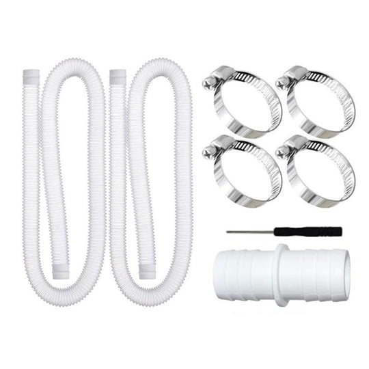 32mm Pool Hose + Connector + Screwdriver For Intex 300 GPH/530 GPH, Length: 1.5m White Hose