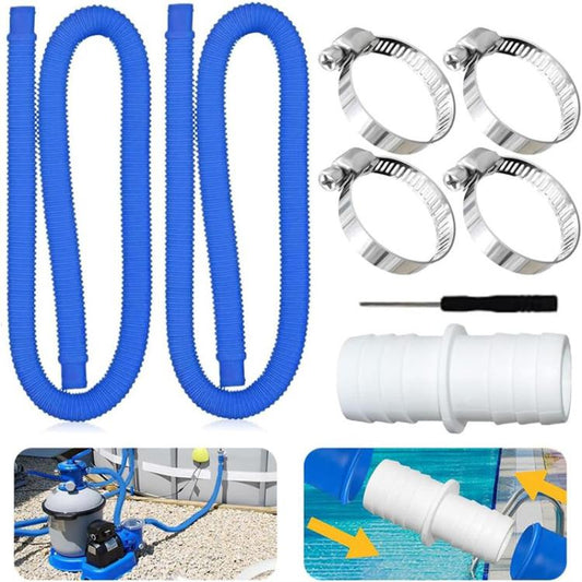 32mm Pool Hose + Connector + Screwdriver For Intex 300 GPH/530 GPH, Length: 1.5m Blue Hose - Swimming Pool Parts by buy2fix | Online Shopping UK | buy2fix