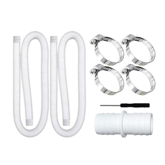 32mm Pool Hose + Connector + Screwdriver For Intex 300 GPH/530 GPH, Length: 1m White Hose