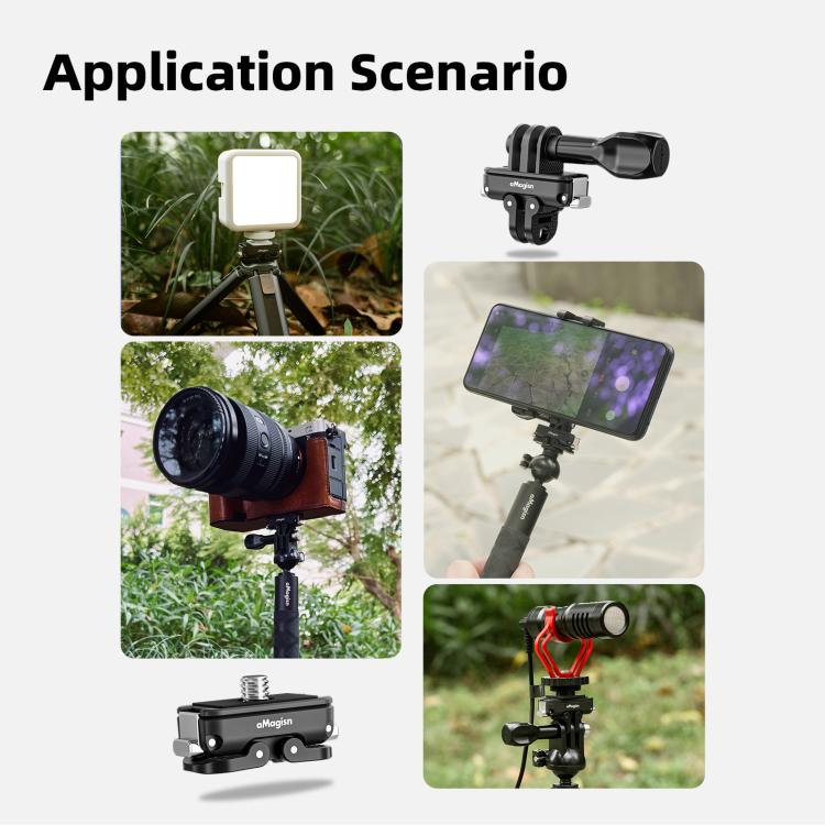 aMagisn Mini Quick Release Mount for Sports Cameras, Spec: 1/4 Inch Main Body - Quick Release Plate by aMagisn | Online Shopping UK | buy2fix