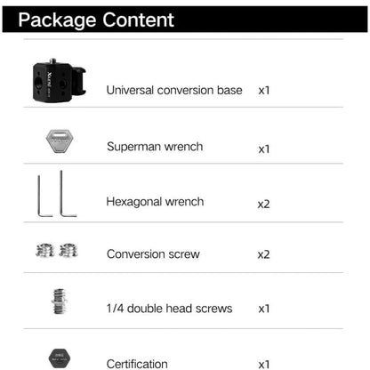 XILETU Tripod Screw Hole Adapter with Cold Shoe 3/8 inch 1/4 inch Thread Holes ARRI Positioning Hole - Other Accessories by XILETU | Online Shopping UK | buy2fix