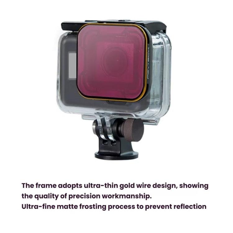 For GoPro 5/6 PGYTECH Deep Diving Snorkeling Filter Waterproof Case(Red) - Lens Cover by PGYTECH | Online Shopping UK | buy2fix