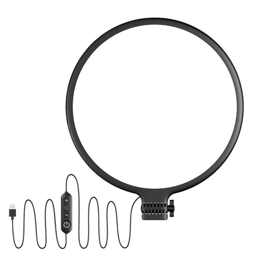 Live Streaming Fill Light LED Photography Lamp Mobile Phone Eye Protection Soft Light Selfie Lamp, Spec: 12inch（Black）