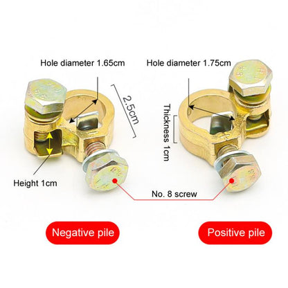 1pair Thickened Copper Battery Clip Automotive Battery Stake Multi-Function Connector - Booster Cable & Clip by buy2fix | Online Shopping UK | buy2fix