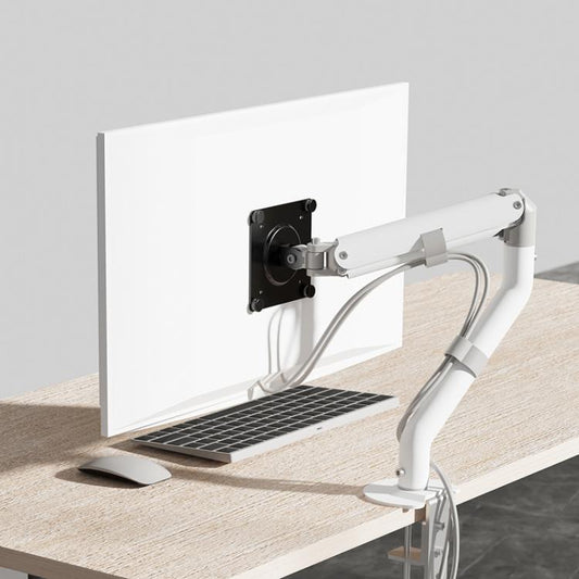For 15-32 Inch Monitor Bracket Adjustable Gas Spring Computer Screen Desk Mount Stand(White) - Laptop Stand by buy2fix | Online Shopping UK | buy2fix