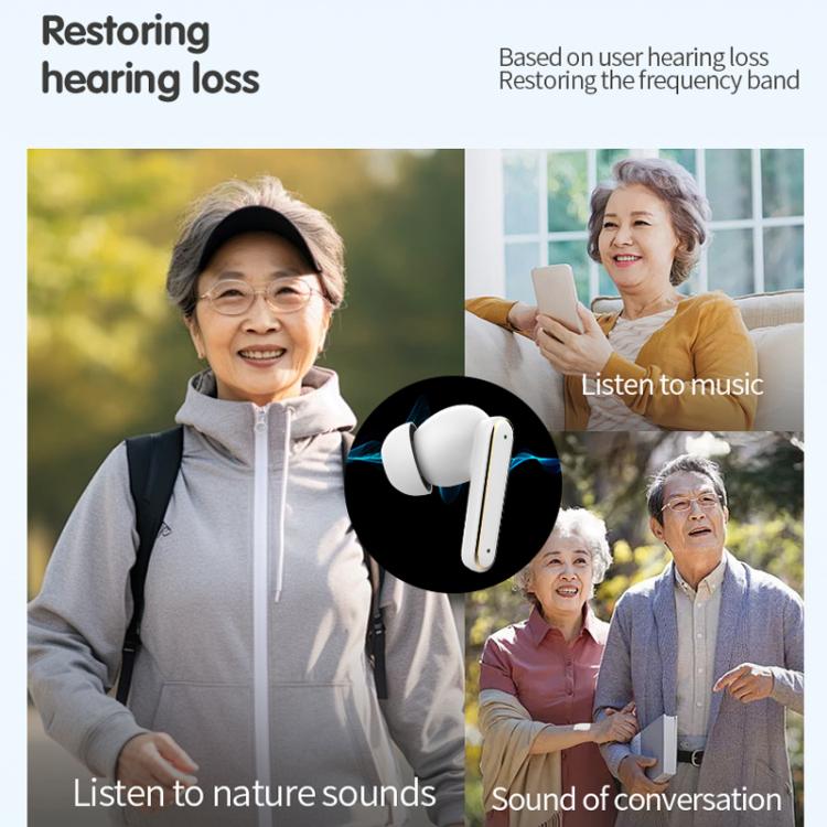 Smart Touch In-Ear Hearing Aid With Digital Charging Compartment(White) - Hearing Aids by buy2fix | Online Shopping UK | buy2fix