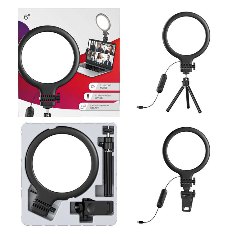 Live Streaming Fill Light Selfie Desktop Photography Light Laptop Clamp Fill Lamp Set(Lamp+Stand+Clip) - Ring Light by buy2fix | Online Shopping UK | buy2fix