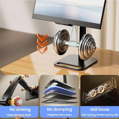 3-session Phone Tablet Monitor Desktop Stand Height and Angle Adjustable Bracket for Screen Within 17.3 Inch - Desktop Holder by buy2fix | Online Shopping UK | buy2fix