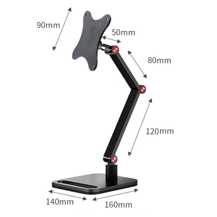 Portable Vesa Monitor Stand Height Adjustable Swivel Desk Mount For 17-Inch Screens(Black) - Laptop Stand by buy2fix | Online Shopping UK | buy2fix