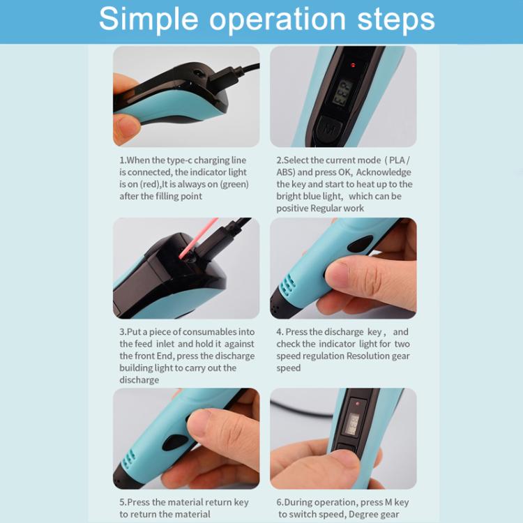 3D Printing Pen Kids Education Drawing DIY Doodle Stereoscopic Drawing 3D Pen(White) - 3D Printer by buy2fix | Online Shopping UK | buy2fix