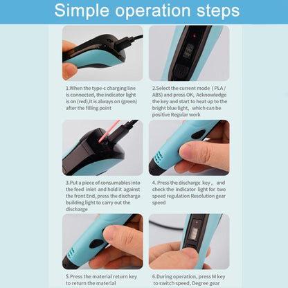 3D Printing Pen Kids Education Drawing DIY Doodle Stereoscopic Drawing 3D Pen(White) - 3D Printer by buy2fix | Online Shopping UK | buy2fix