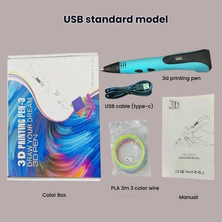 3D Printing Pen Kids Education Drawing DIY Doodle Stereoscopic Drawing 3D Pen(White) - 3D Printer by buy2fix | Online Shopping UK | buy2fix