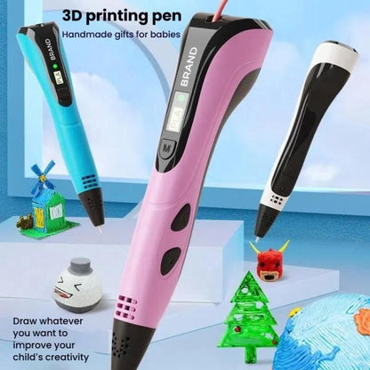 3D Printing Pen Kids Education Drawing DIY Doodle Stereoscopic Drawing 3D Pen(Pink) - 3D Printer by buy2fix | Online Shopping UK | buy2fix