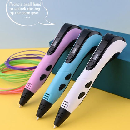 3D Printing Pen Kids Education Drawing DIY Doodle Stereoscopic Drawing 3D Pen(Blue) - 3D Printer by buy2fix | Online Shopping UK | buy2fix