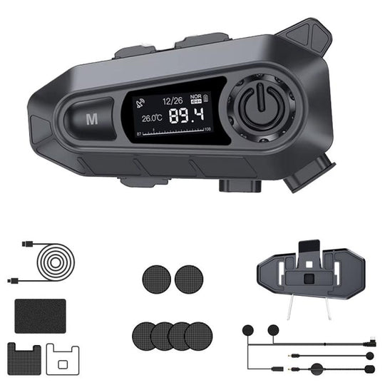 A1 IP67 Waterproof Motorcycle Helmet Noise Reduction Bluetooth Headset, Spec: Soft and Hard Mics