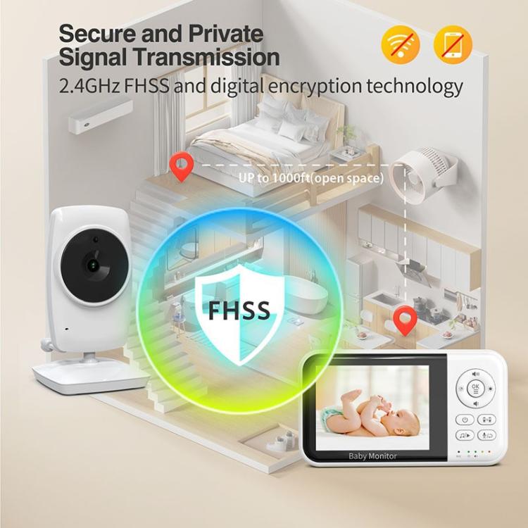 3.2 inch LCD Wireless Video Baby Monitor 2 Way Audio Talk Night Vision Surveillance Security Camera EU Plug - Baby Monitor by buy2fix | Online Shopping UK | buy2fix