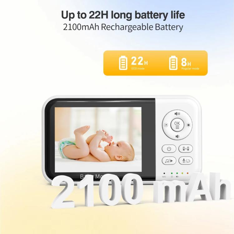 3.2 inch LCD Wireless Video Baby Monitor 2 Way Audio Talk Night Vision Surveillance Security Camera UK Plug - Baby Monitor by buy2fix | Online Shopping UK | buy2fix