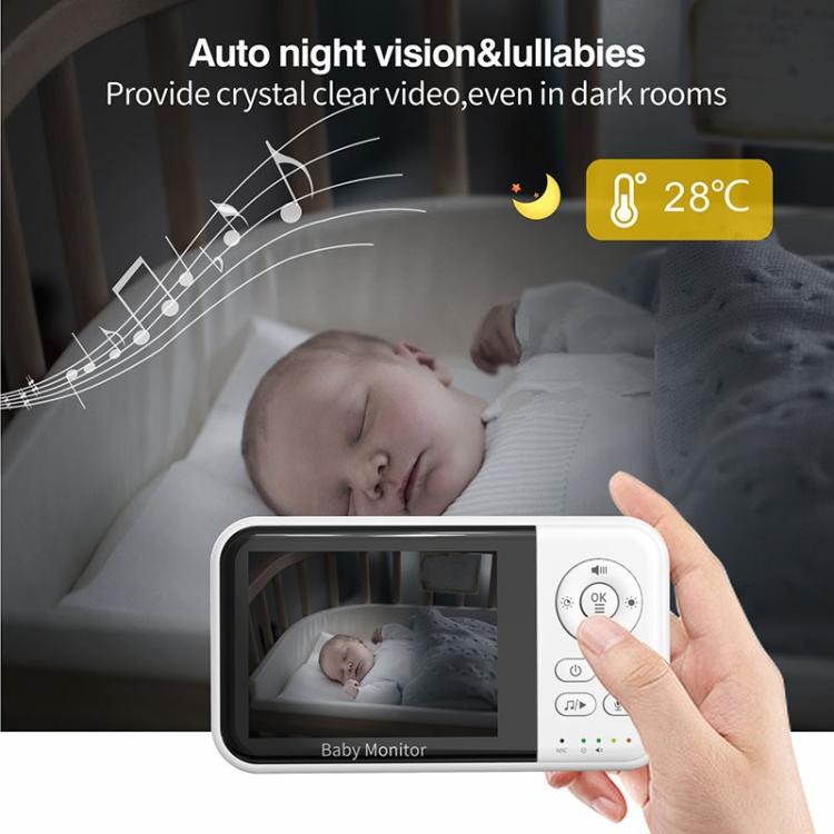 3.2 inch LCD Wireless Video Baby Monitor 2 Way Audio Talk Night Vision Surveillance Security Camera UK Plug - Baby Monitor by buy2fix | Online Shopping UK | buy2fix