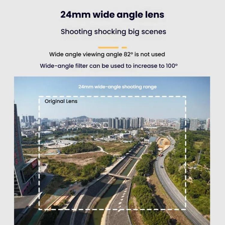 For DJI Flip RCSTQ 24mm100 Degree Wide Angle Filter Aluminum Alloy Frame Ultra Wide Angle(Wide Angle+Aluminum Frame) - Other by RCSTQ | Online Shopping UK | buy2fix