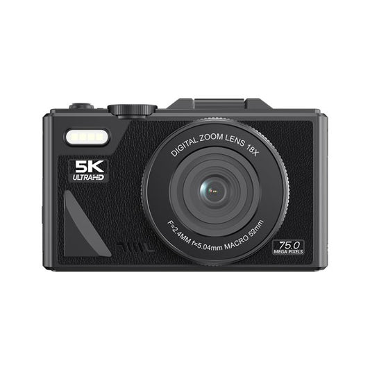 W1 5K HD Digital Camera 75MP 18X Digital Zoom WiFi Video Recorder With Flip Screen(Black) - Video Cameras by buy2fix | Online Shopping UK | buy2fix