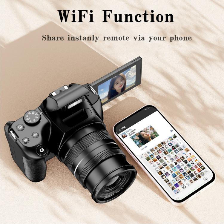 4K 72MP 12X Optical Zoom Student Digital Camera WiFi HD Video Camera With 3 Inch Flip Screen(Black) - Video Cameras by buy2fix | Online Shopping UK | buy2fix