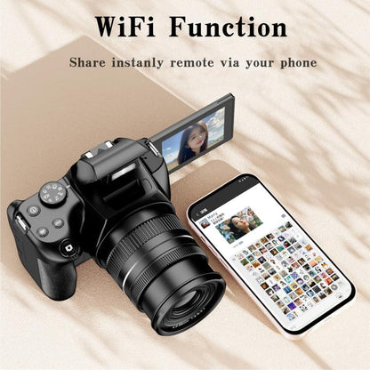 4K 72MP 12X Optical Zoom Student Digital Camera WiFi HD Video Camera With 3 Inch Flip Screen(Black) - Video Cameras by buy2fix | Online Shopping UK | buy2fix