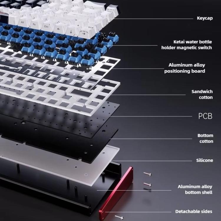 Ajazz ALUX68 MAX RGB Single Wired DIY Magnetic Shaft Mechanical Keyboard, Color: Gradient Pink - Wired Keyboard by Ajazz | Online Shopping UK | buy2fix