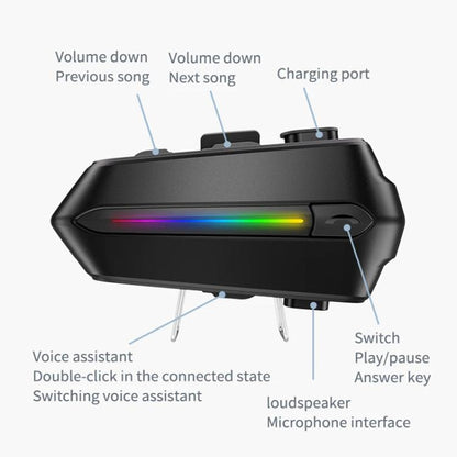 C5S IPX6 Waterproof CVC Noise Reduction Motorcycle Helmet Bluetooth Headset, Spec: Soft Mic - Motorcycle Walkie Talkie by buy2fix | Online Shopping UK | buy2fix