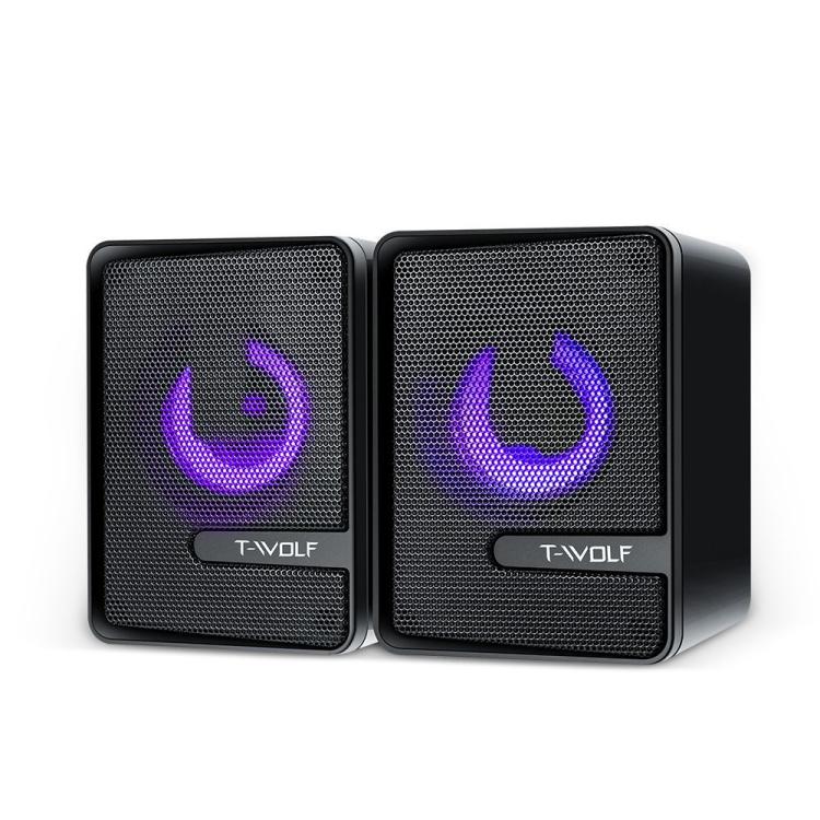 T-WOLF S3 USB/3.5mm Desktop Speakers For Phone / PC / Laptop Dual Diaphragm Subwoofer Sound System(Black) -  by T-WOLF | Online Shopping UK | buy2fix