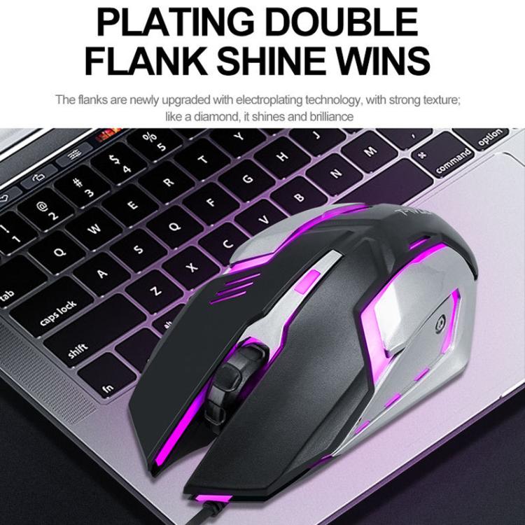 T-WOLF TF600 104-Key Wired Backlit Keyboard and Mouse Combo with Metal Panel & Phone Stand(Black) - Wired Keyboard by T-WOLF | Online Shopping UK | buy2fix