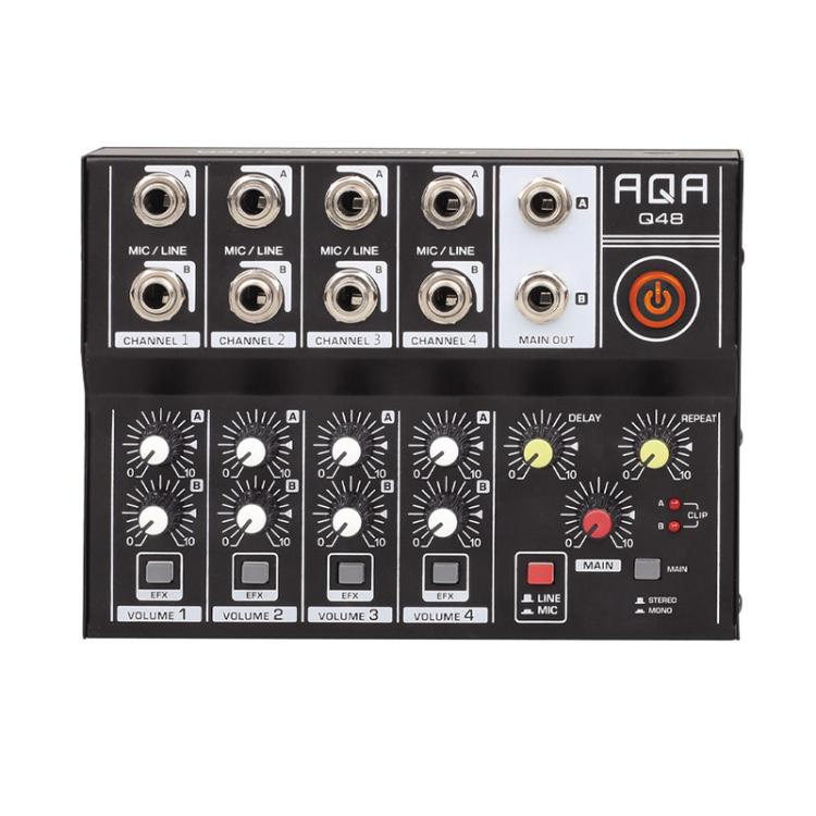 Q48 8 Channel Audio Mixer Console Stage Mixer Professional Digital Reverberator Effects Karaoke Live Equipment - Live Sound Effects Processors by buy2fix | Online Shopping UK | buy2fix