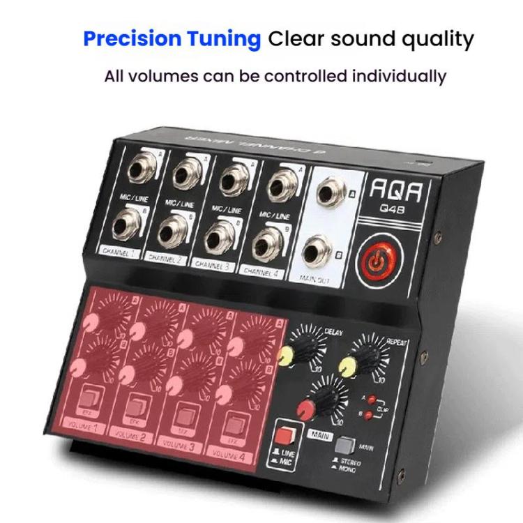 Q48 8 Channel Audio Mixer Console Stage Mixer Professional Digital Reverberator Effects Karaoke Live Equipment - Live Sound Effects Processors by buy2fix | Online Shopping UK | buy2fix