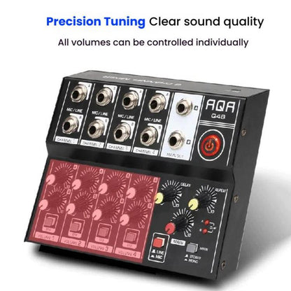 Q48 8 Channel Audio Mixer Console Stage Mixer Professional Digital Reverberator Effects Karaoke Live Equipment - Live Sound Effects Processors by buy2fix | Online Shopping UK | buy2fix