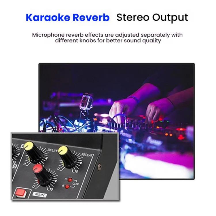 Q48 8 Channel Audio Mixer Console Stage Mixer Professional Digital Reverberator Effects Karaoke Live Equipment - Live Sound Effects Processors by buy2fix | Online Shopping UK | buy2fix