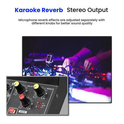 Q48 8 Channel Audio Mixer Console Stage Mixer Professional Digital Reverberator Effects Karaoke Live Equipment - Live Sound Effects Processors by buy2fix | Online Shopping UK | buy2fix
