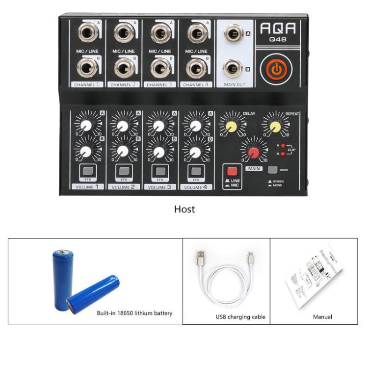 Q48 8 Channel Audio Mixer Console Stage Mixer Professional Digital Reverberator Effects Karaoke Live Equipment - Live Sound Effects Processors by buy2fix | Online Shopping UK | buy2fix