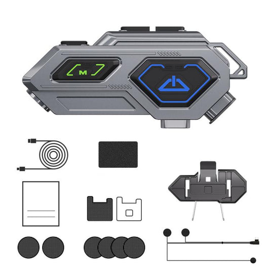 C8Pro IPX7 Waterproof Two-Person Intercom Helmet Bluetooth Headset With Flashlight, Spec: Soft Mic - Motorcycle Walkie Talkie by buy2fix | Online Shopping UK | buy2fix