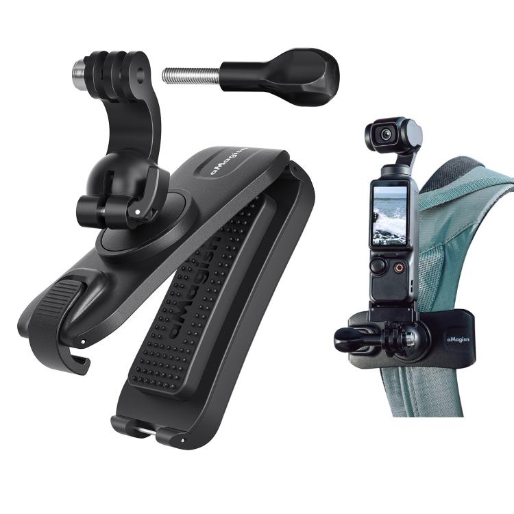 aMagisn 360-degree Rotation Ball Head Backpack Clip for Camera & Smartphone(Black) - Backpack Clip by aMagisn | Online Shopping UK | buy2fix