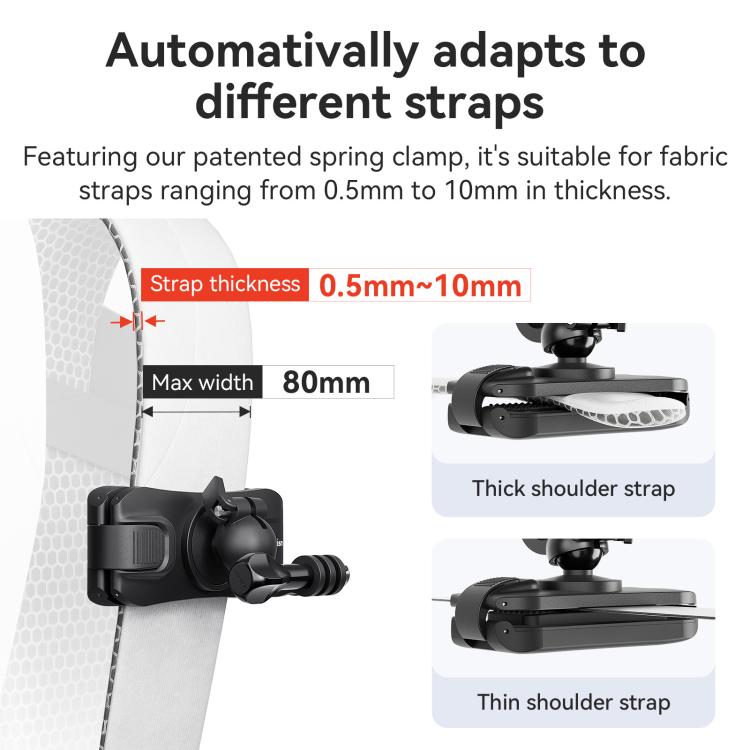 aMagisn 360-degree Rotation Ball Head Backpack Clip for Camera & Smartphone(Black) - Backpack Clip by aMagisn | Online Shopping UK | buy2fix