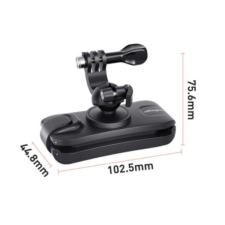 aMagisn 360-degree Rotation Ball Head Backpack Clip for Camera & Smartphone(Black) - Backpack Clip by aMagisn | Online Shopping UK | buy2fix
