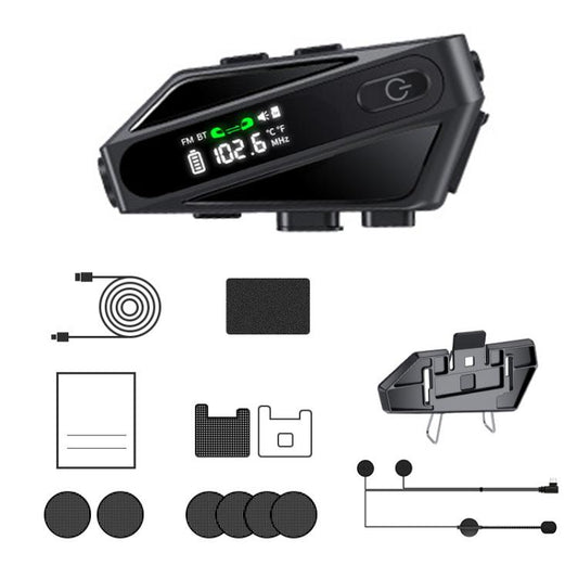 C6 IPX6 Waterproof LED Lighting Wireless Intercom Helmet Bluetooth Headset, Spec: Hard Mic - Motorcycle Walkie Talkie by buy2fix | Online Shopping UK | buy2fix