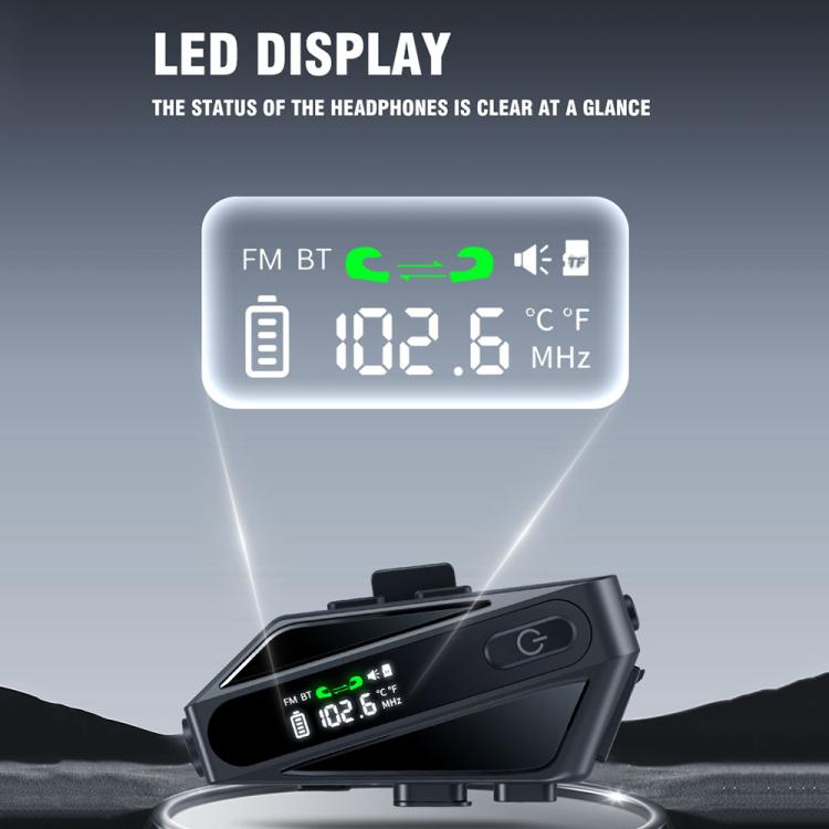 C6 IPX6 Waterproof LED Lighting Wireless Intercom Helmet Bluetooth Headset, Spec: Hard Mic - Motorcycle Walkie Talkie by buy2fix | Online Shopping UK | buy2fix